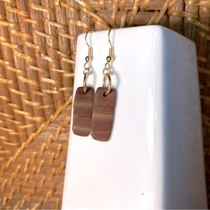 Brown and Gold Simple Modern Dangle Earrings